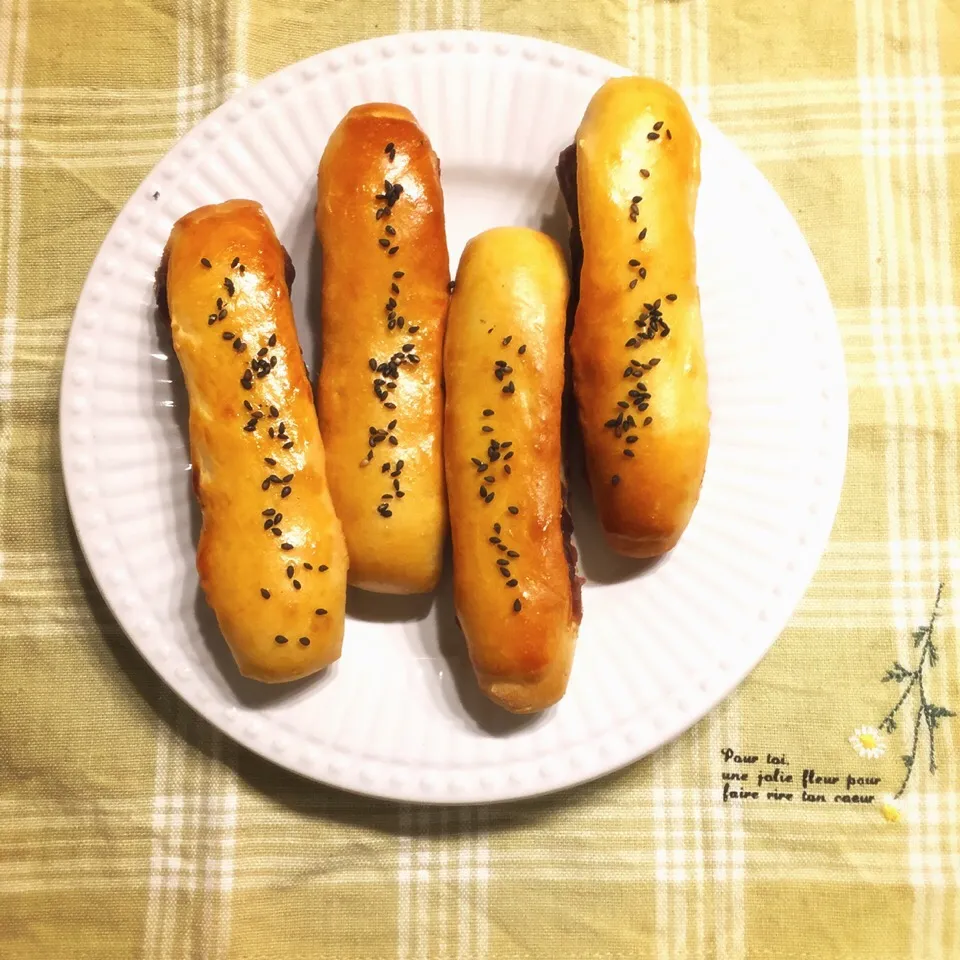 Snapdishの料理写真:ミニスティックあんぱん|でんでんむしごはんさん