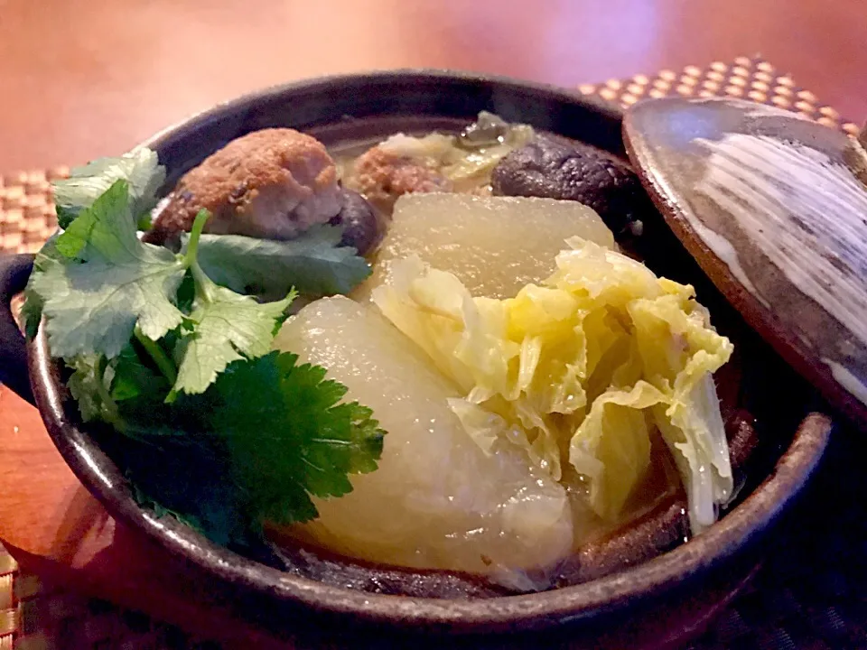 冬瓜肉丸汤 ♨️Soup of meatballs&winter melon<冬瓜と椎茸の肉詰めのｽｰﾌﾟ>|🌈Ami🍻さん