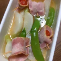 Snapdishの料理写真:春野菜とベーコンのさっと煮|さつまいももんさん