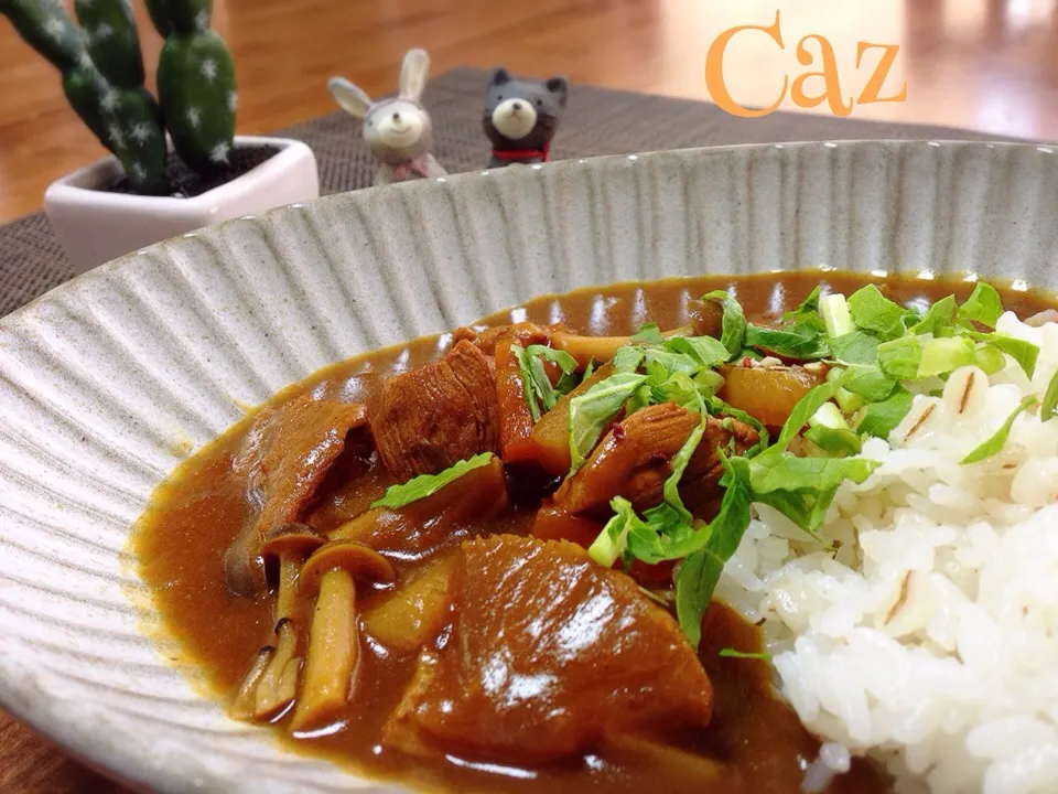 豚肉と根菜のカレーwith押し麦ライス🍛(*´꒳`*)|きゃずさん