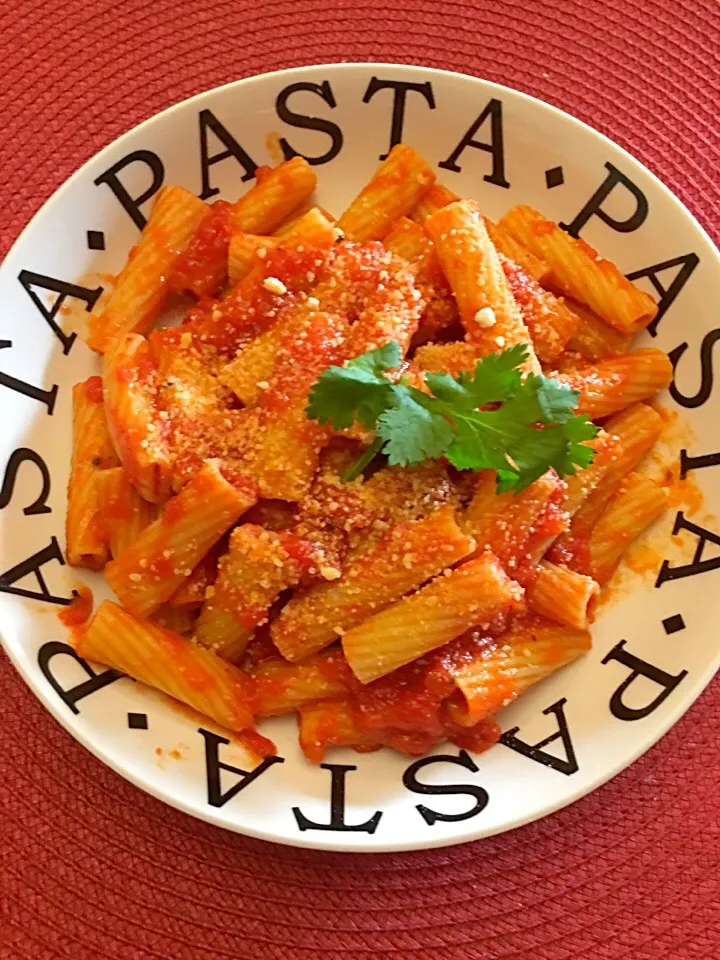 Ziti Rigati with homemade fresh marinara sauce|🌺IAnneさん