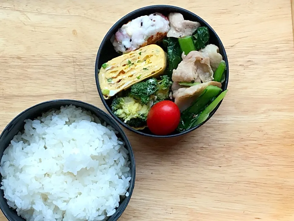 豚と小松菜のオイスターソース炒め 弁当|弁当 備忘録さん