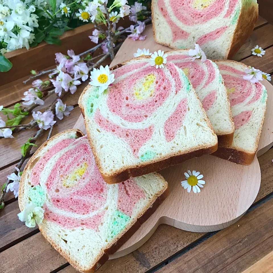 Floral toast bread*|⋆͛*͛wandering.cat⋆͛*͛さん