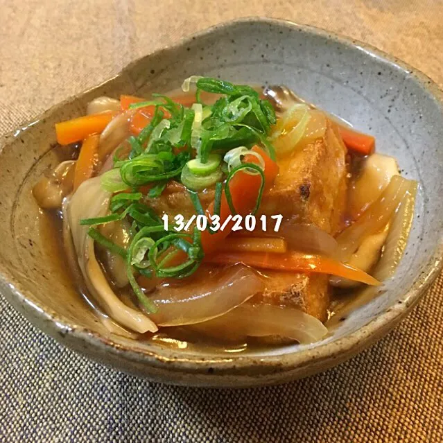 Snapdishの料理写真:厚揚げの野菜あんかけ|友さん