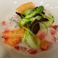 my vegs carpaccio with betroot and ginger olive vinagrette|Rebecaさん