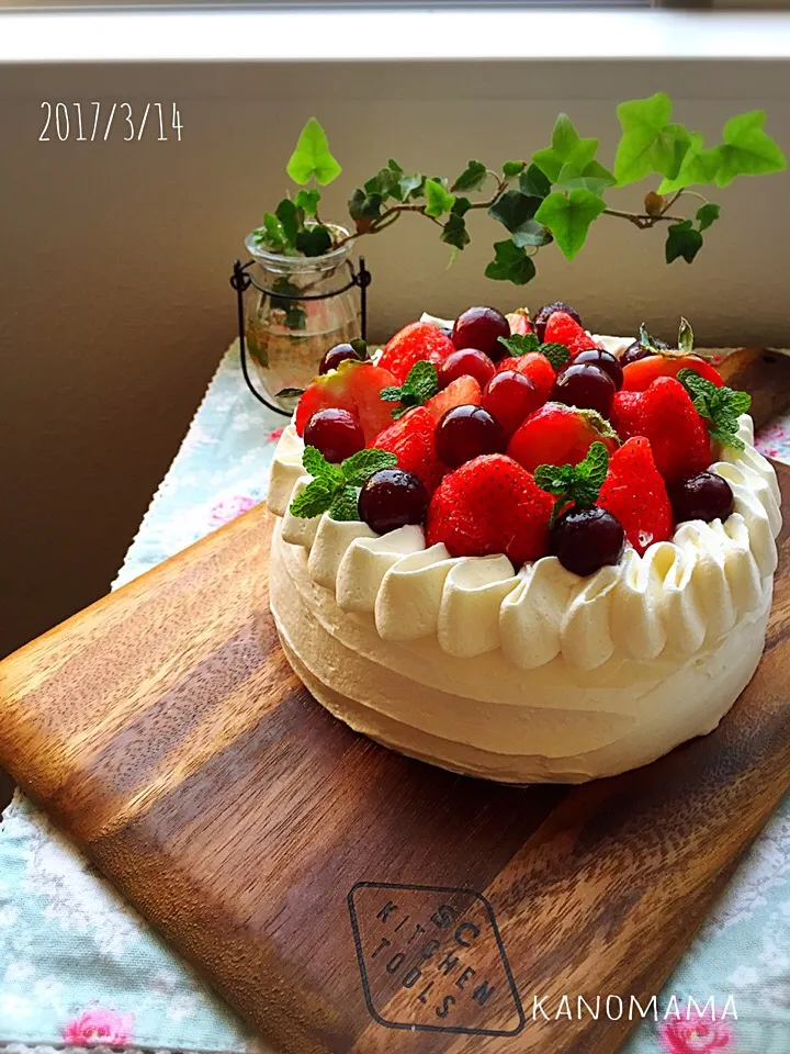 息子くんお誕生日♪ココアマーブルのシフォンケーキ♪|ゆきさん