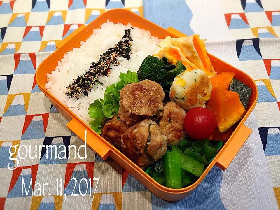 Snapdishの料理写真:2017.3.11 息子お弁当♪|プーティさん