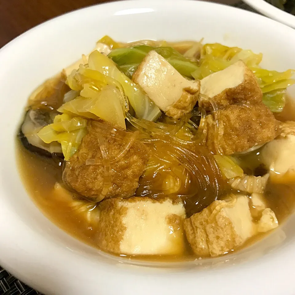 厚揚げとキャベツの煮物 #晩ごはん #単身赴任飯|Koichi GOGOさん