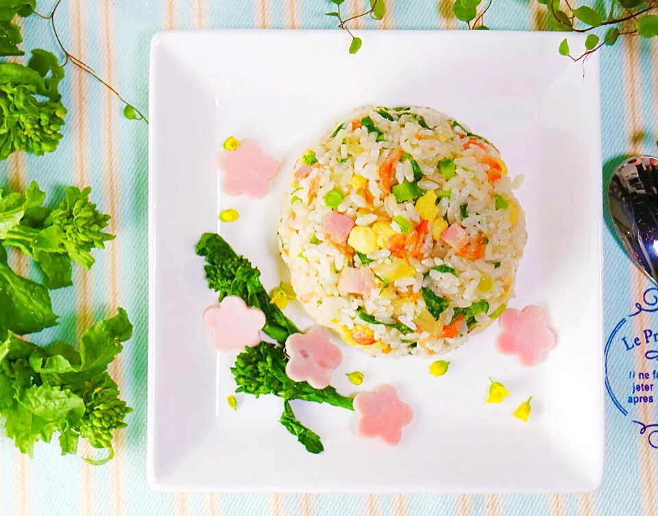 菜の花で春チャーハン&まさかのパラパラの裏技|あぽもさん