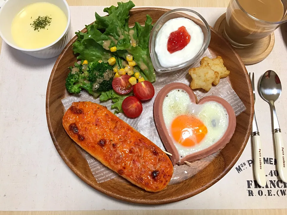 #ワンプレート朝食|お豆さん