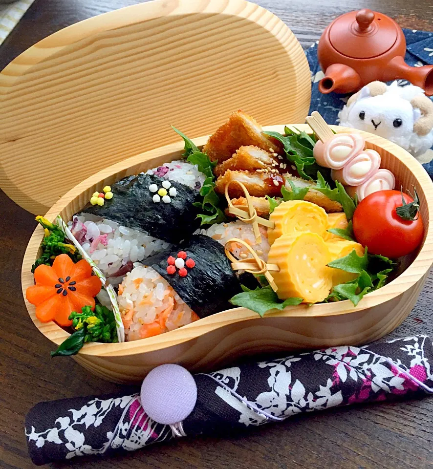 俵おにぎりのお弁当！空っぽにな〜れ♡|マトンさんの飼い主さん