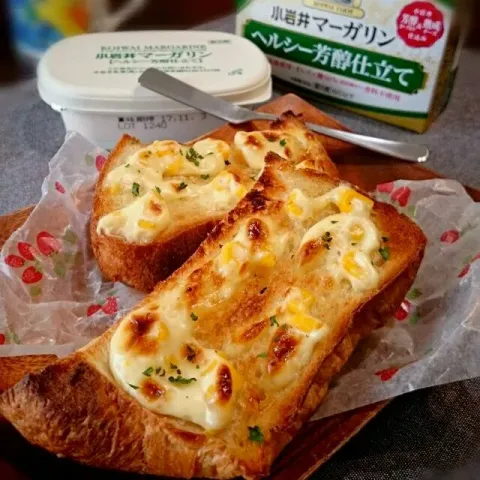 「小岩井 マーガリン【ヘルシー芳醇仕立て】」を使ってみたSnapdishの料理・レシピ写真:コーンマヨトースト🍞 #小岩井マーガリン