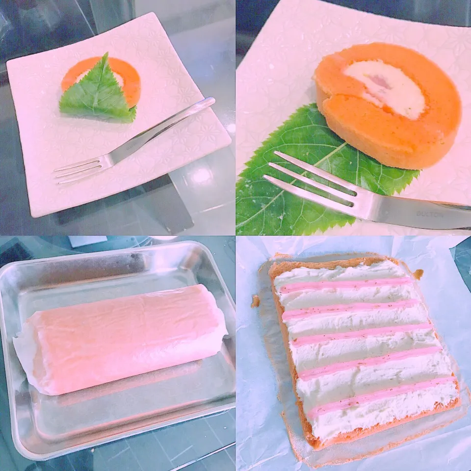 Snapdishの料理写真:桜ロールケーキ🌸|Mika  Taniguchiさん