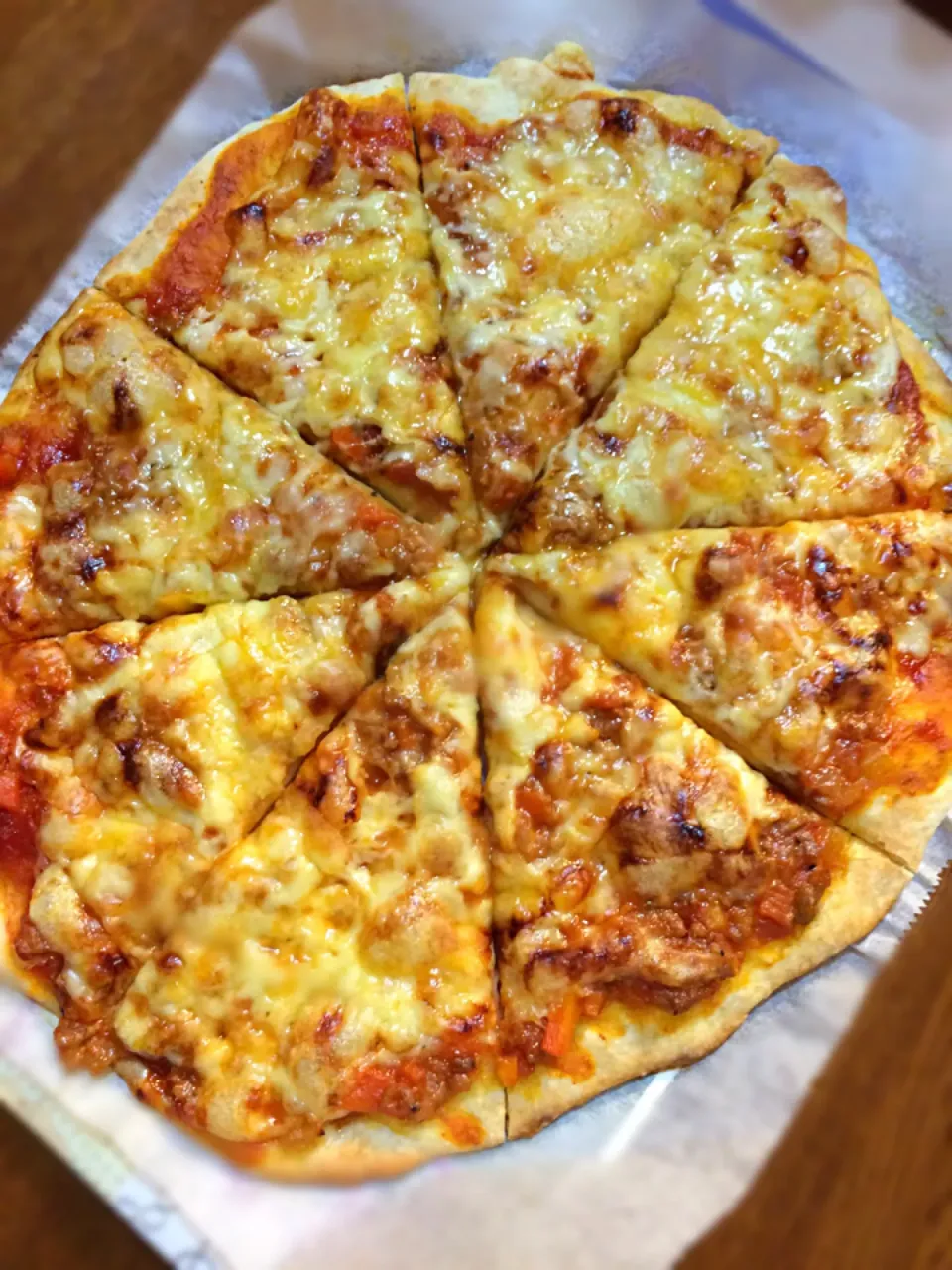 ぜーんぶ手作り野菜たっぷりミートソースpizza🍕|hananoさん