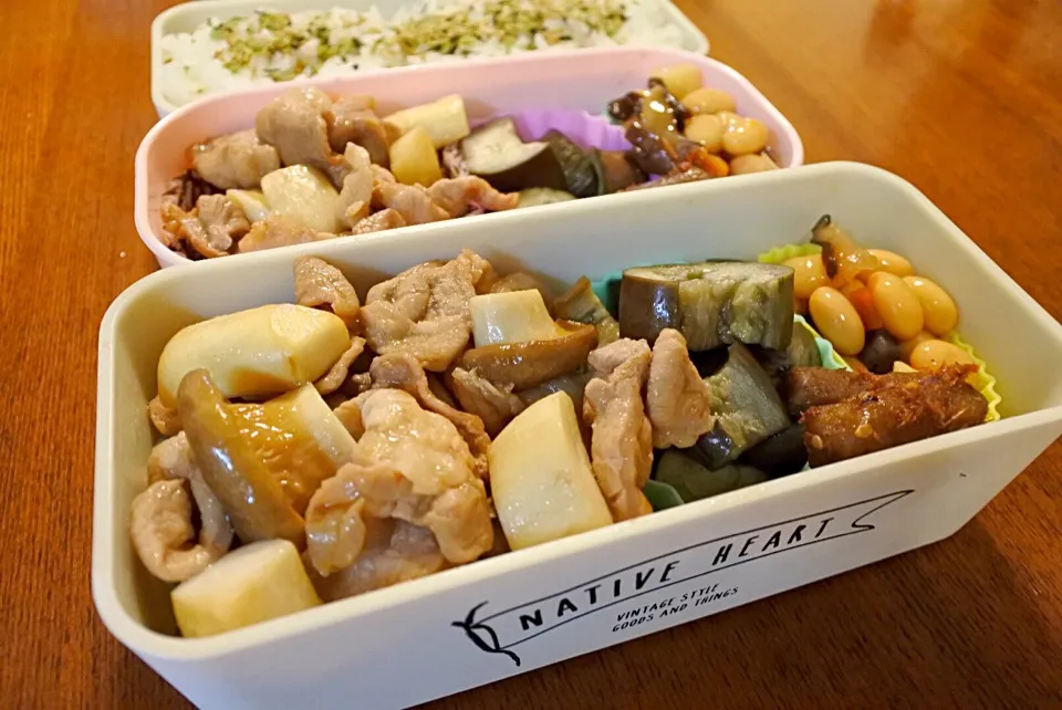 豚肉とエリンギのオイスター醤油炒め弁当♡|Satoming* ੈ✩‧₊˚さん