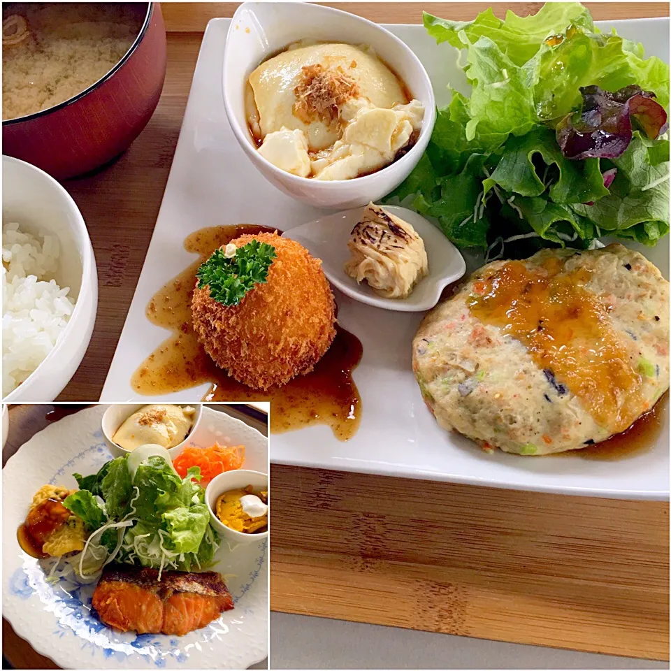 Snapdishの料理写真:図書館でランチ♬
#昼ごはん #お昼ごはん #lunch #ワンプレートランチ #豆腐ハンバーグ|Yoshinobu Nakagawaさん