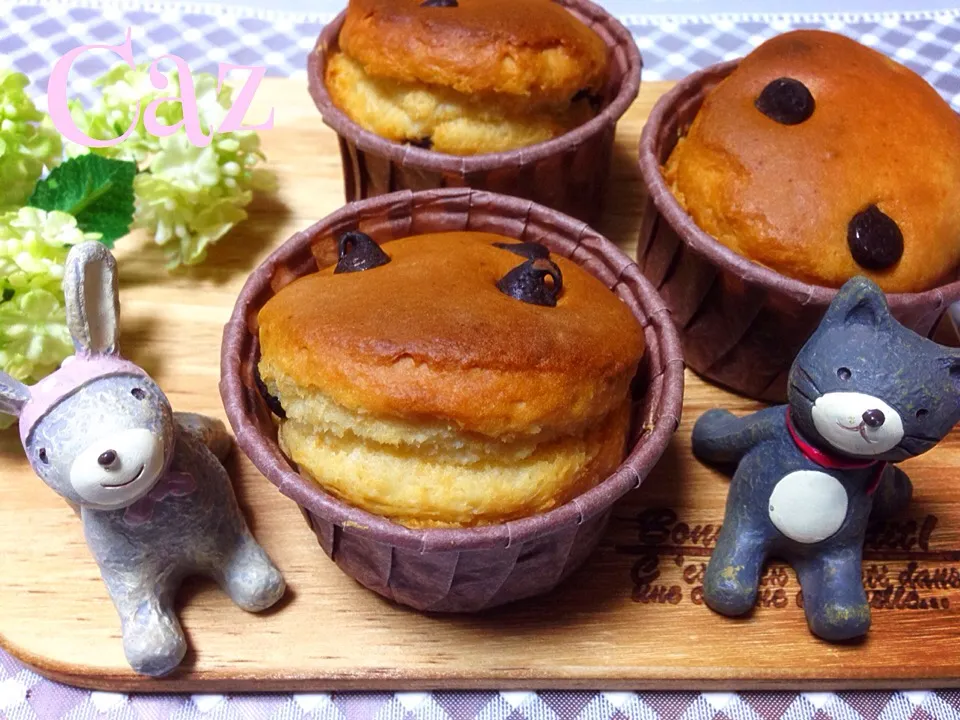 生クリームとハチミツのチョコチップケーキ(o'ー'o)|きゃずさん