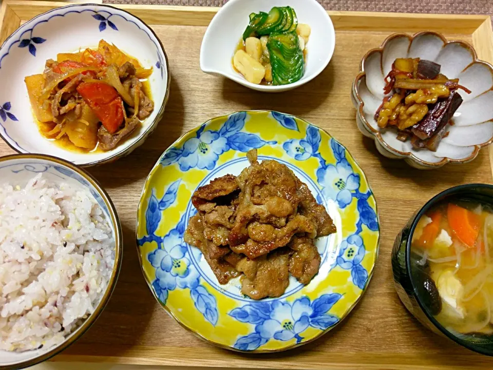 我が家の晩ごはん～しょうが焼き定食|vege食堂さん