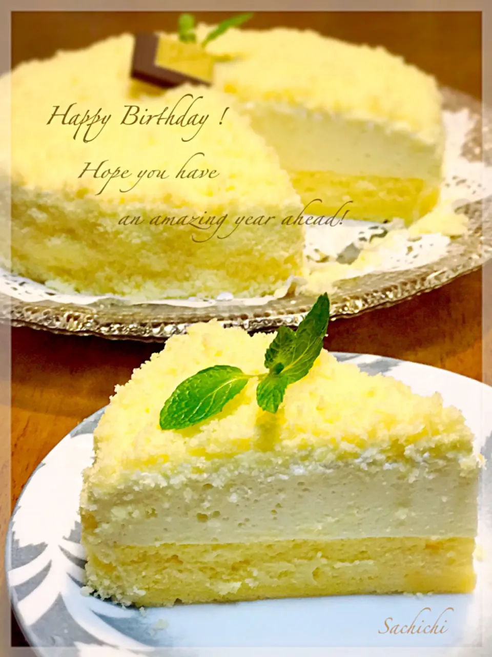 Snapdishの料理写真:Happy birthday ！ ちょっと遅めなbirthday cakeは息子の好きなチーズケーキで。|Sachichi♪さん