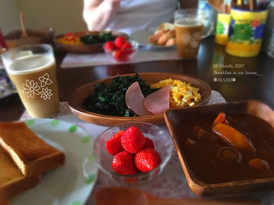 三連休１日目の朝ご飯♡
#あさごはん|mamiさん