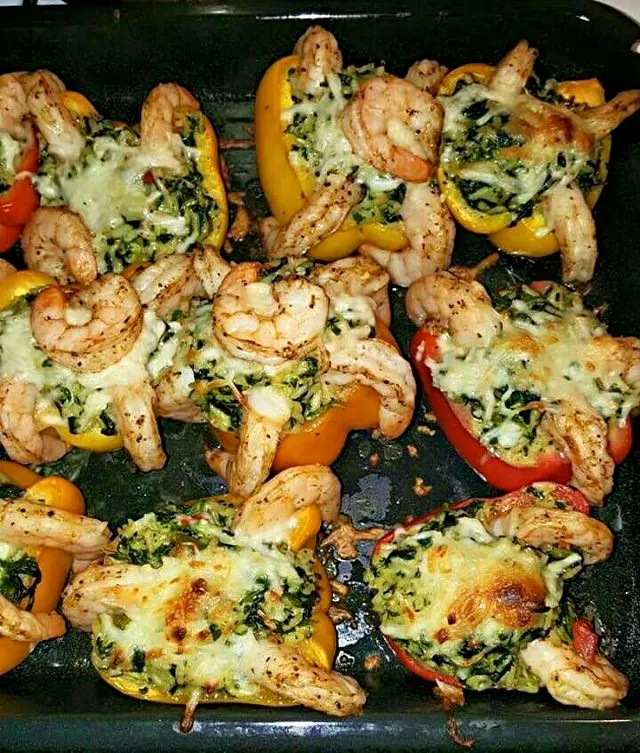 ☮☮ I cooked Cajun Shrimp Stuffed Bell Peppers for tomorrows Sunday Family Supper ☮☮ #Seafood #Rice #Vegetable #Main dish #Lifestyle #Party ﹆⦿﹆|Alisha GodsglamGirl Matthewsさん