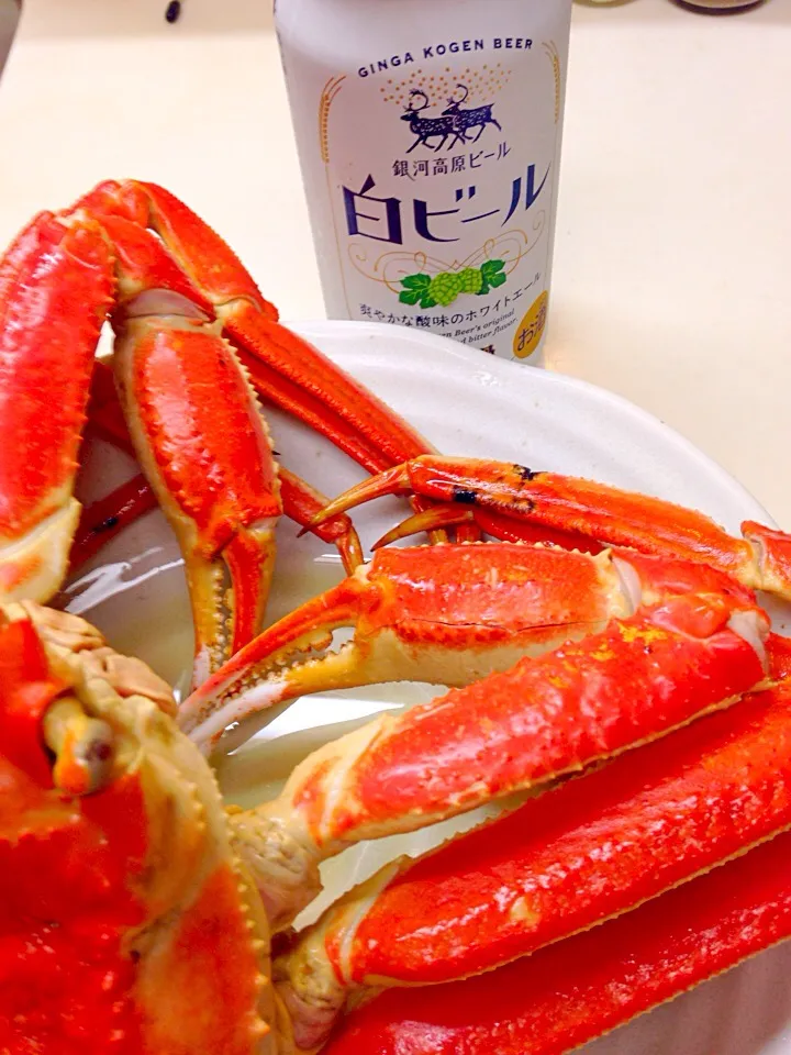 丹後久美浜の蟹🦀としろビール🍺|しのてらさん