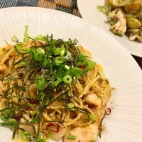 今日の夕飯は、高菜パスタ