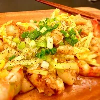 Fried egg with kuruma prawn and scallops|Alvin Loさん