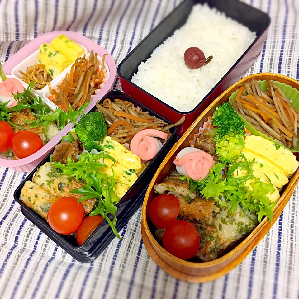 Snapdishの料理写真:3/21 中学男子のお弁当&パパ弁&母弁|おおけいさん