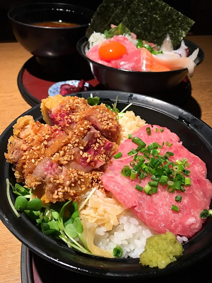 ねぎとろビフカツ丼🐟|ゆかりさん