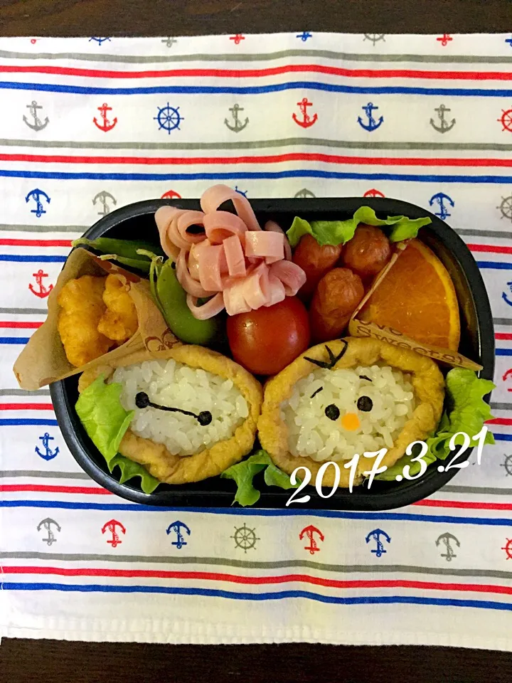 ベイマックスとオラフのおいなりさん弁当♡|カイサナママさん