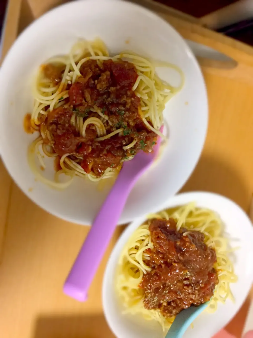 Snapdishの料理写真:ミートソースパスタ|あゆみどんさん