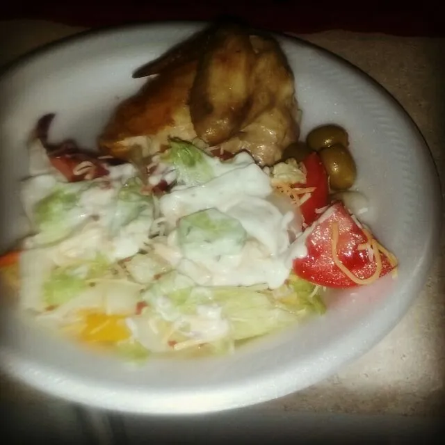 Cornish hen with my salad side of olives|Carolyn Sincere Marshallさん