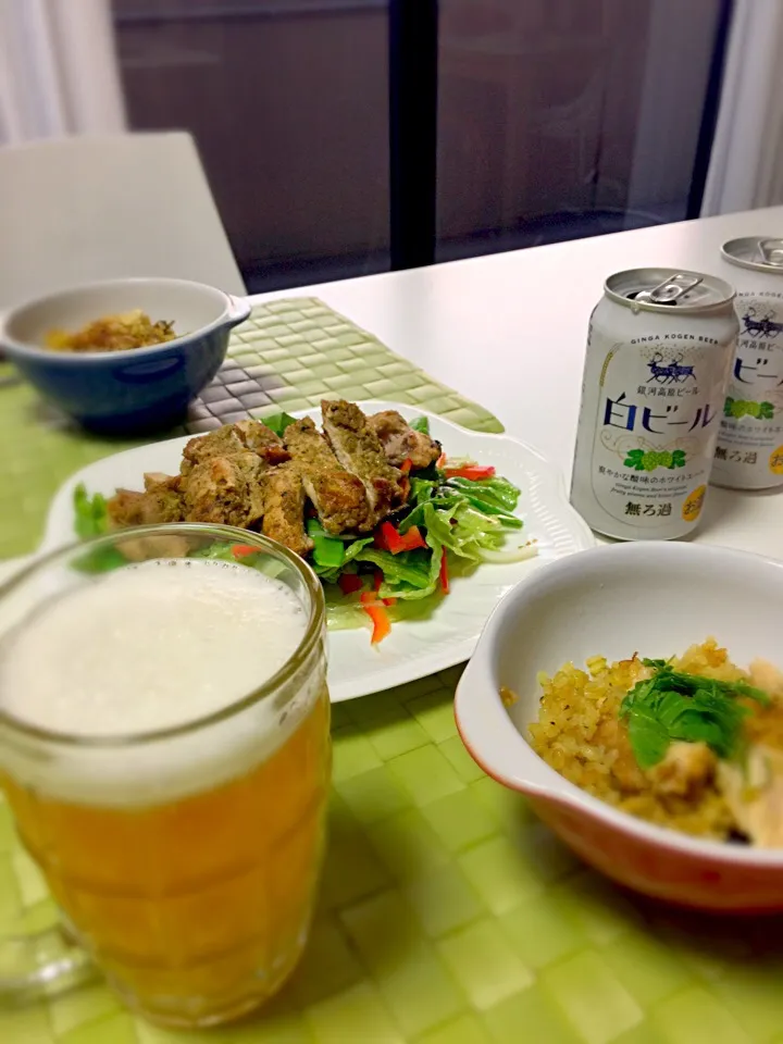 銀河高原ビール[白ビール缶]当選しました。
香辛料をたっぷり使った、ジャークチキン&チキンビリヤーニ作りました。

#エスニック|のぷりんさん