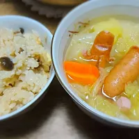 Snapdishの料理写真:🎵宇宙人ポトフとたけのこご飯🎵|田村 しおりさん