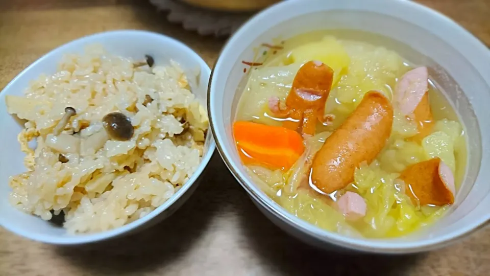 Snapdishの料理写真:🎵宇宙人ポトフとたけのこご飯🎵|田村 しおりさん