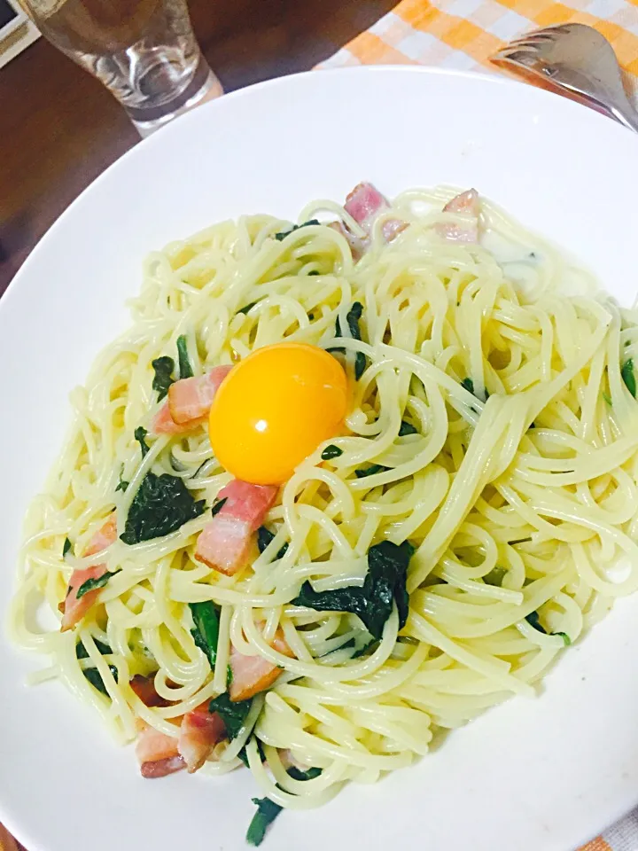 Snapdishの料理写真:旦那様手作りカルボナーラ|でんぼ☆さん