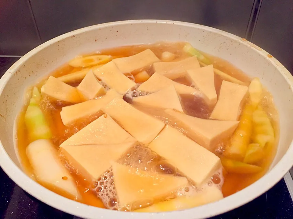 高野豆腐と筍の煮付け|もなかさん