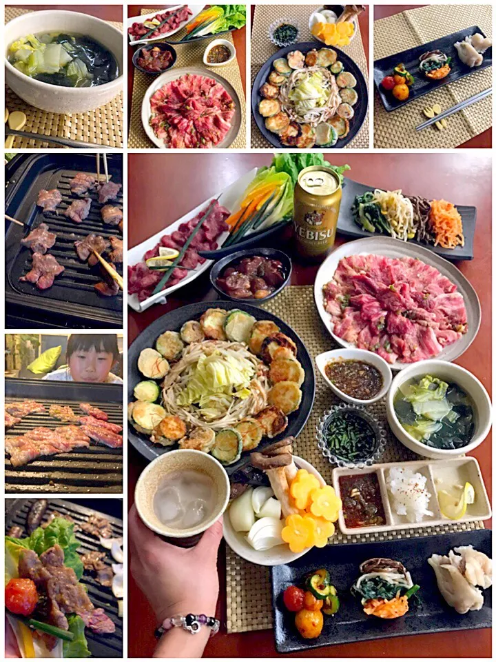 한국 요리🇰🇷Tonight Amigo's Korean Dinner🍴韓国料理<안티파스토･호박전･볶음･야끼니쿠･미역국>|🌈Ami🍻さん