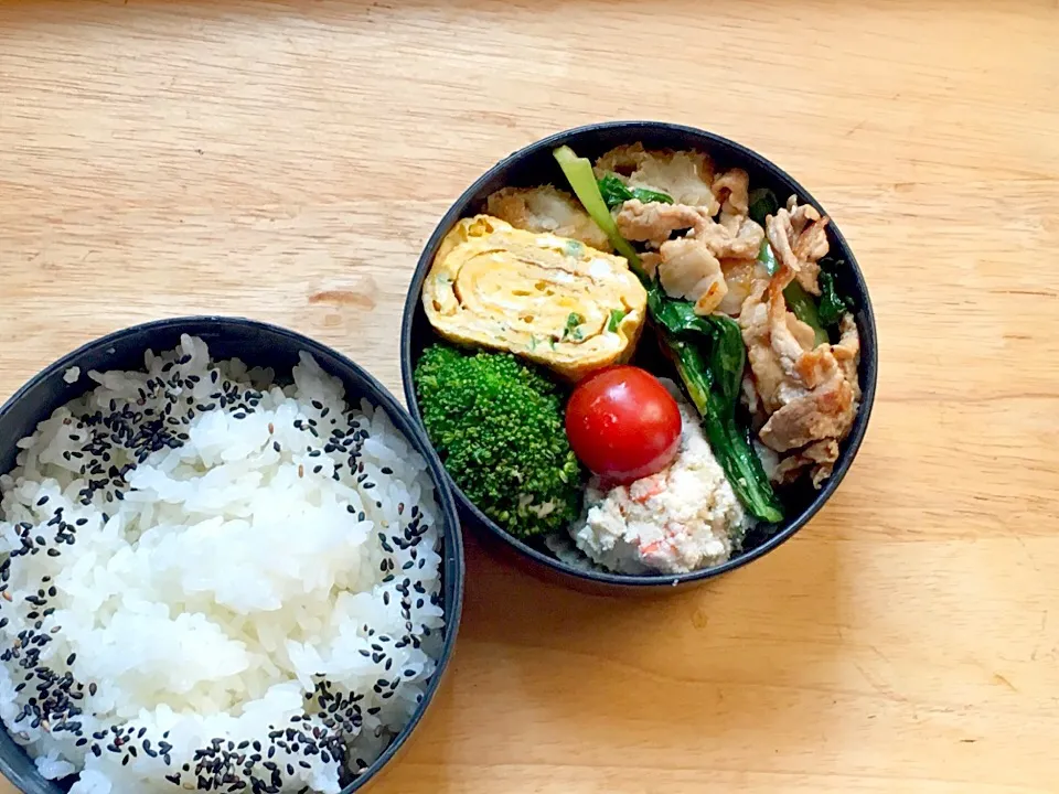 豚と小松菜のオイスターソース炒め 弁当|弁当 備忘録さん