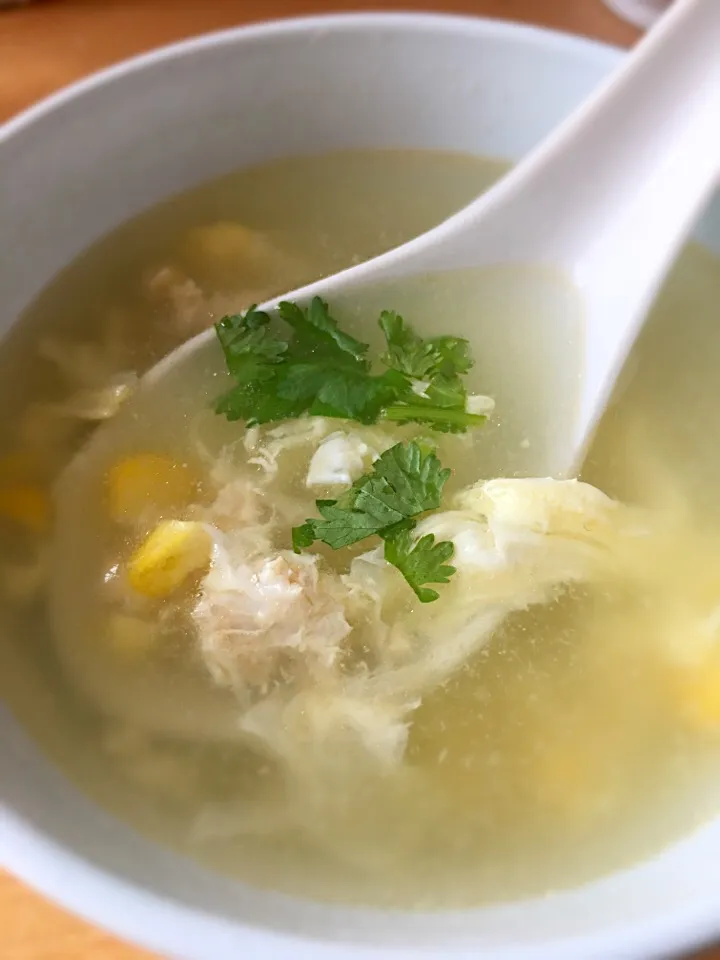 Chicken and corn egg drop soup|karen limさん