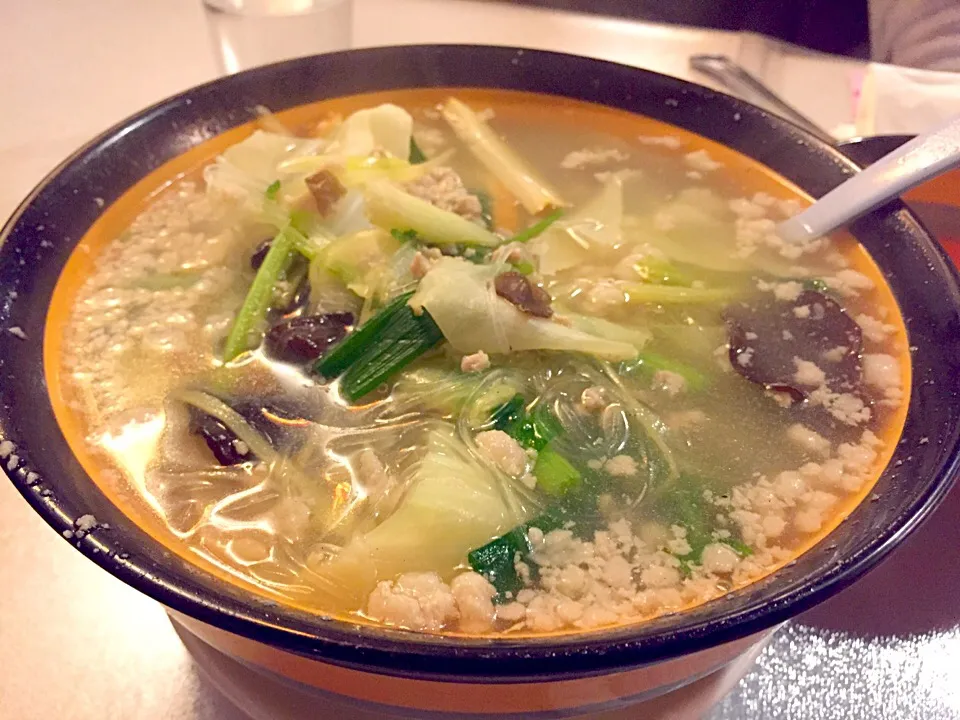 Bean curd soup with minced park & vermicelli|Sky Blueさん