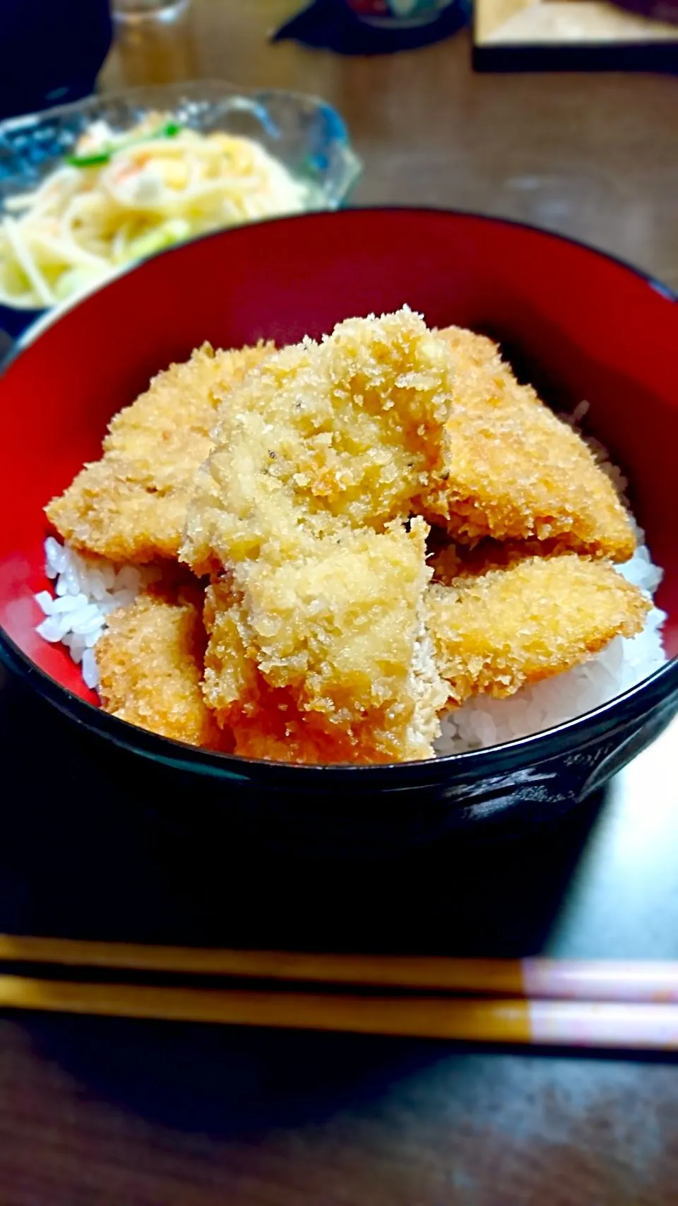 チキンカツで新潟タレかつ丼|蜜柑さん