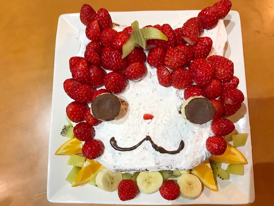 Snapdishの料理写真:イチゴニャンのケーキ|いじゅさん