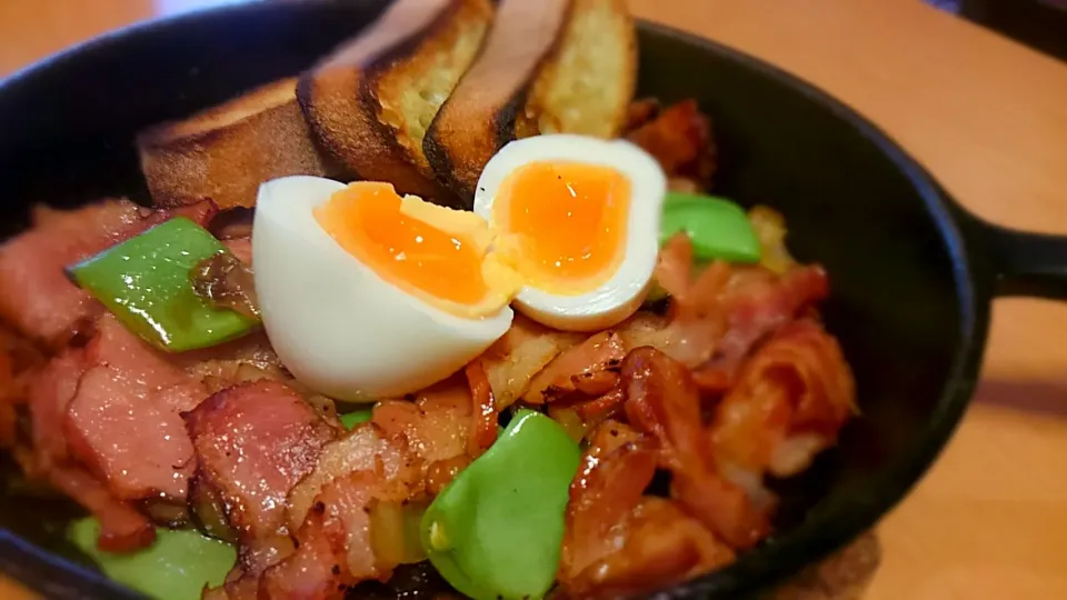 焼きベーコンで朝御飯|cookingパパ五郎さん