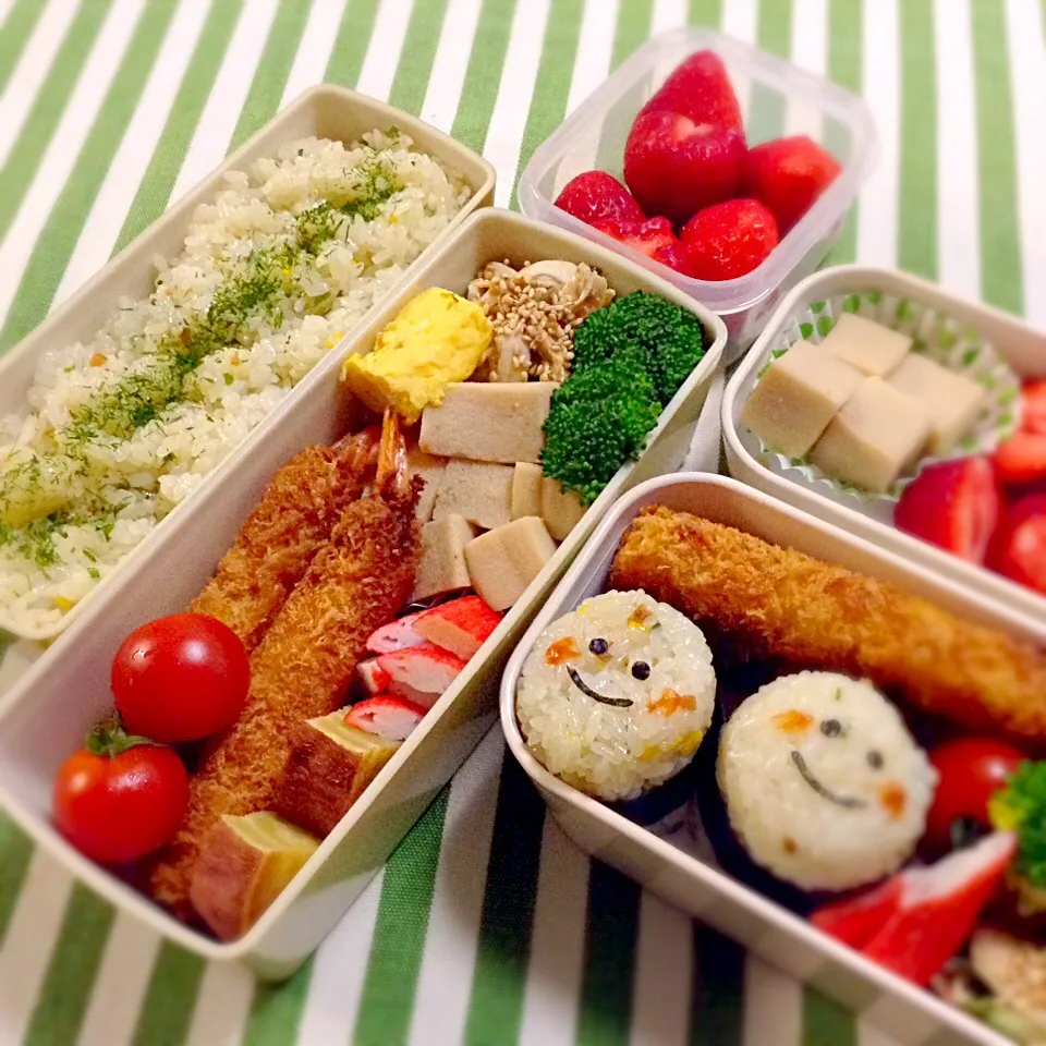 娘たちの学童弁当！
あいにくの雨模様ですが、春休みを楽しんで欲しいね。|yukoさん