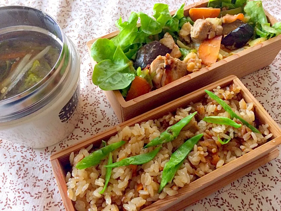 混ぜごはんと鳥野菜の胡麻味噌炒め|Atsukoさん