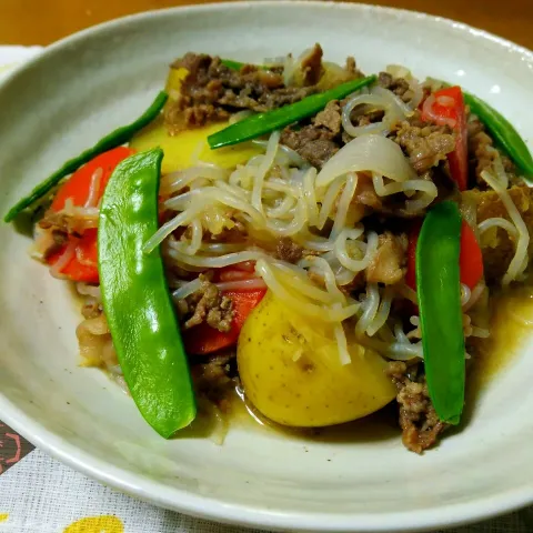 「液みそ 料亭の味」を使ってみたSnapdishの料理・レシピ写真:牛肉のみそ肉じゃが