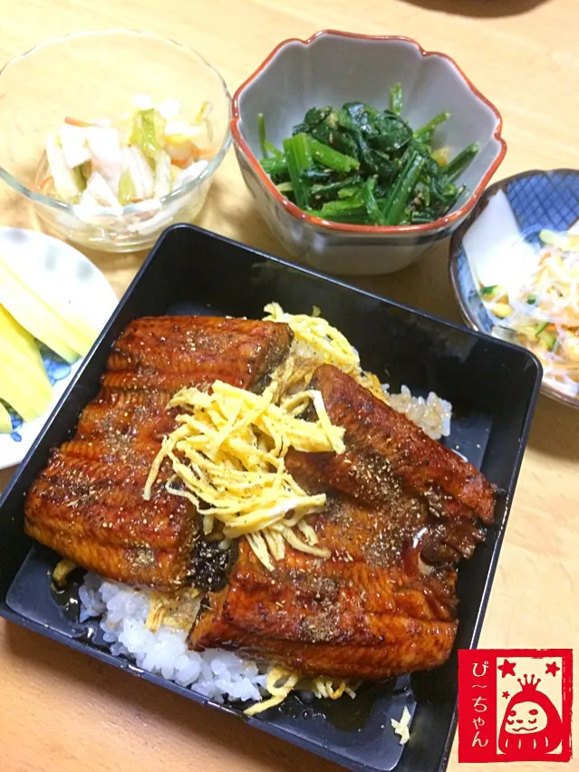 Snapdishの料理写真:父作‼︎鰻丼定食😅|☆ぴ〜ちゃん☆さん