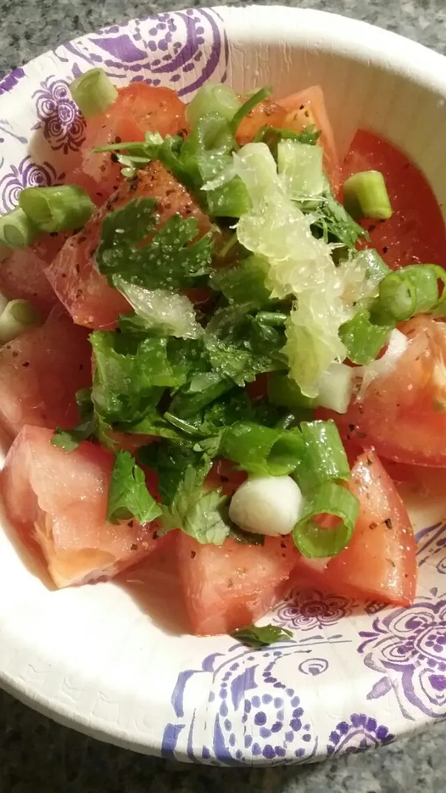 tomato,  cilantro,  scallions,  salt and lime juice.|Polly Gelfusoさん